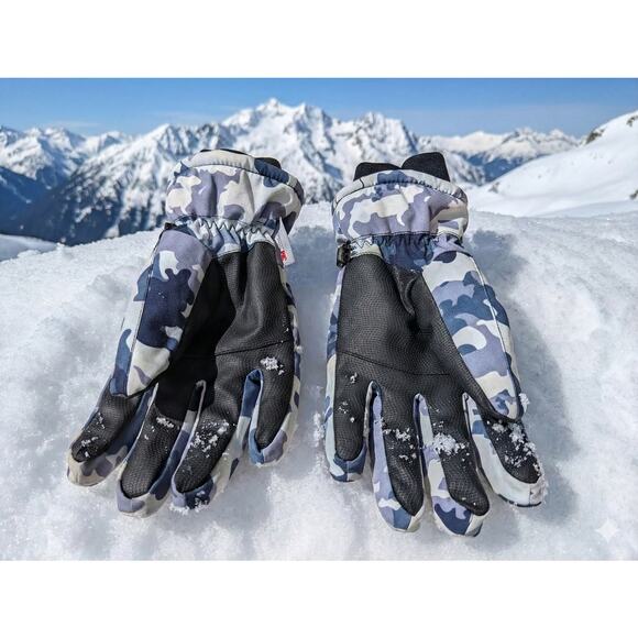 3M Thinsulate Winter Ski Gloves Blue Camo – Warm Insulated Snow Gear Size Medium - Picture 5 of 6
